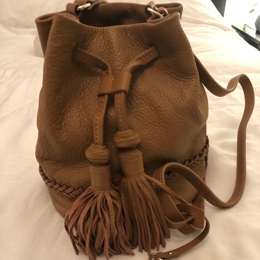 Vince Camuto Chestnut Drawstring Bucket Bag
